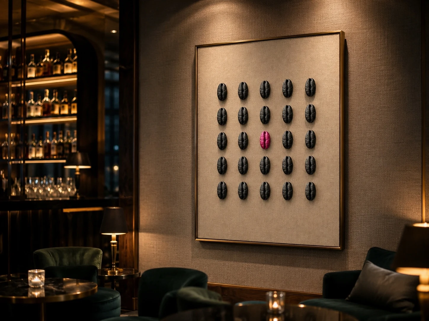 Elevated Objects sculptural coffee object in a refined lounge
